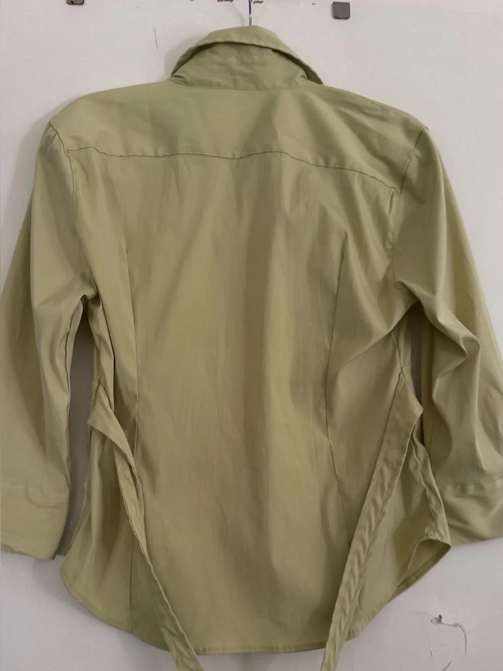 Sage Smocked-Waist Button-Down Shirt Size L Business Casual - Picture 6 of 9